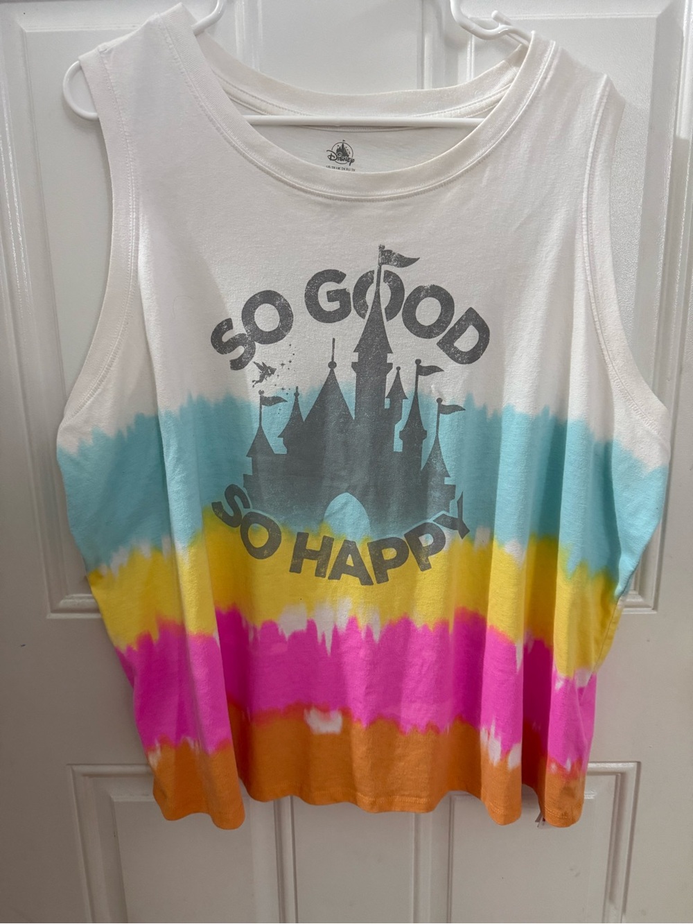 Disney So Good So Happy Castle Tie Dye Sleeveless Top 2X Women’s